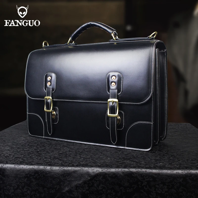 Shoulder Business Bag For Men Genuine Leather Handmake Briefcase Men's Bag Work Handbag Handle Bags Men Bag