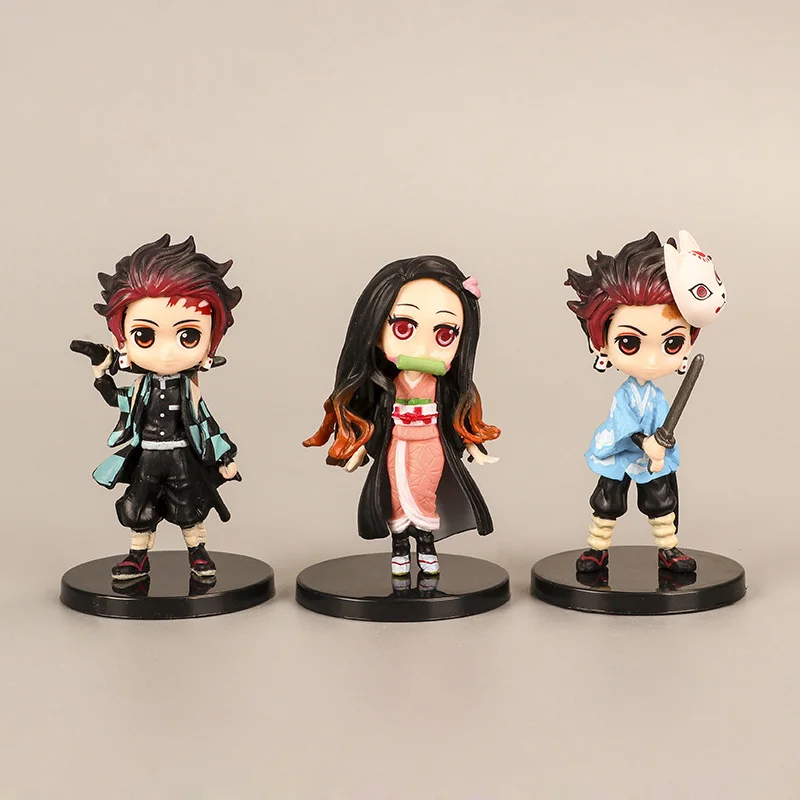 Экшн фигурки Devil's Blade убийца демонов Nezuko Tanjirou Zenitsu Giyuu Inosuke Q Ver. Фигурка киметсу из