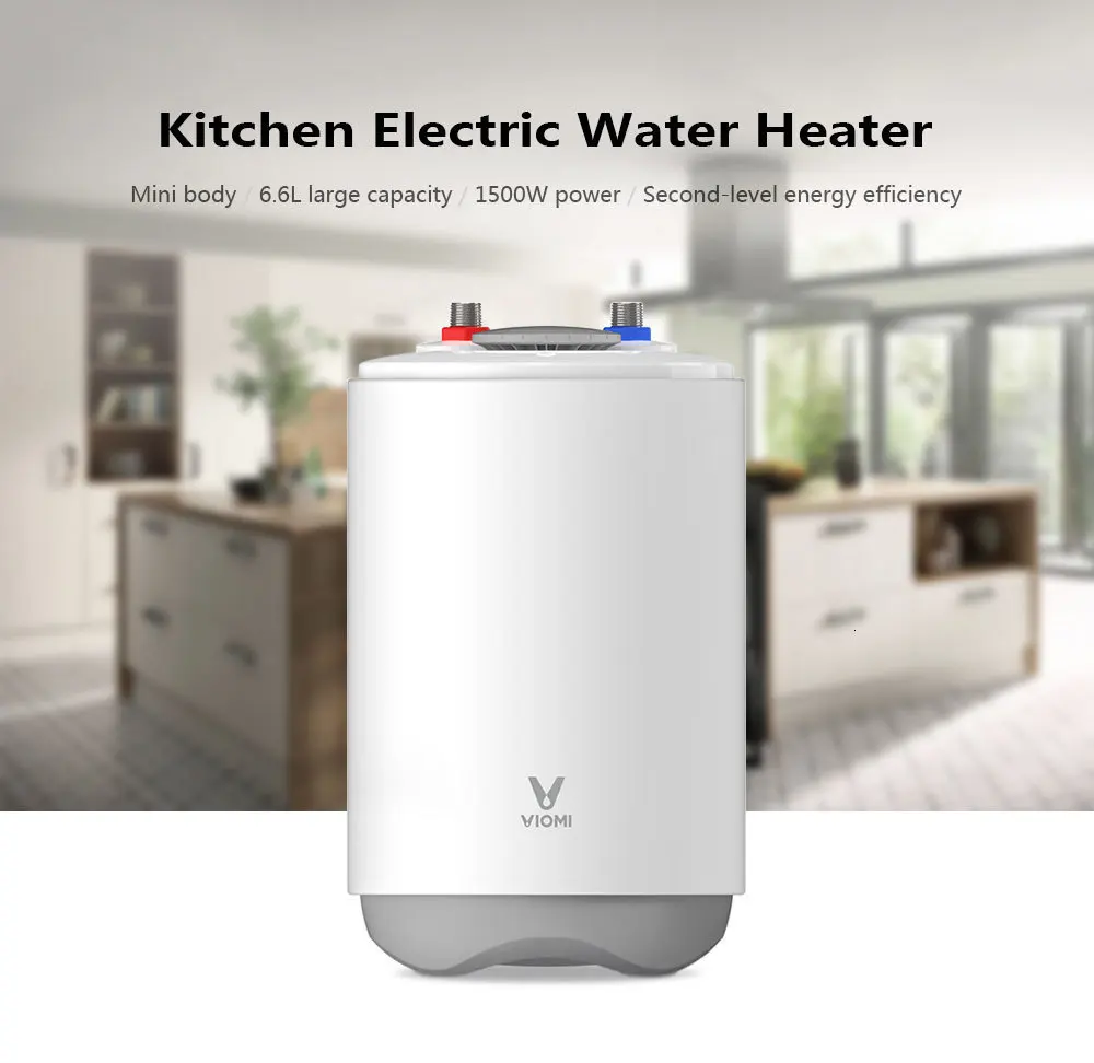 Электрический водонагреватель Xiaomi Viomi Df01, портативный водонагреватель для кухни, ванной комнаты, 6,6 л, 1500 Вт, портативный водонагреватель