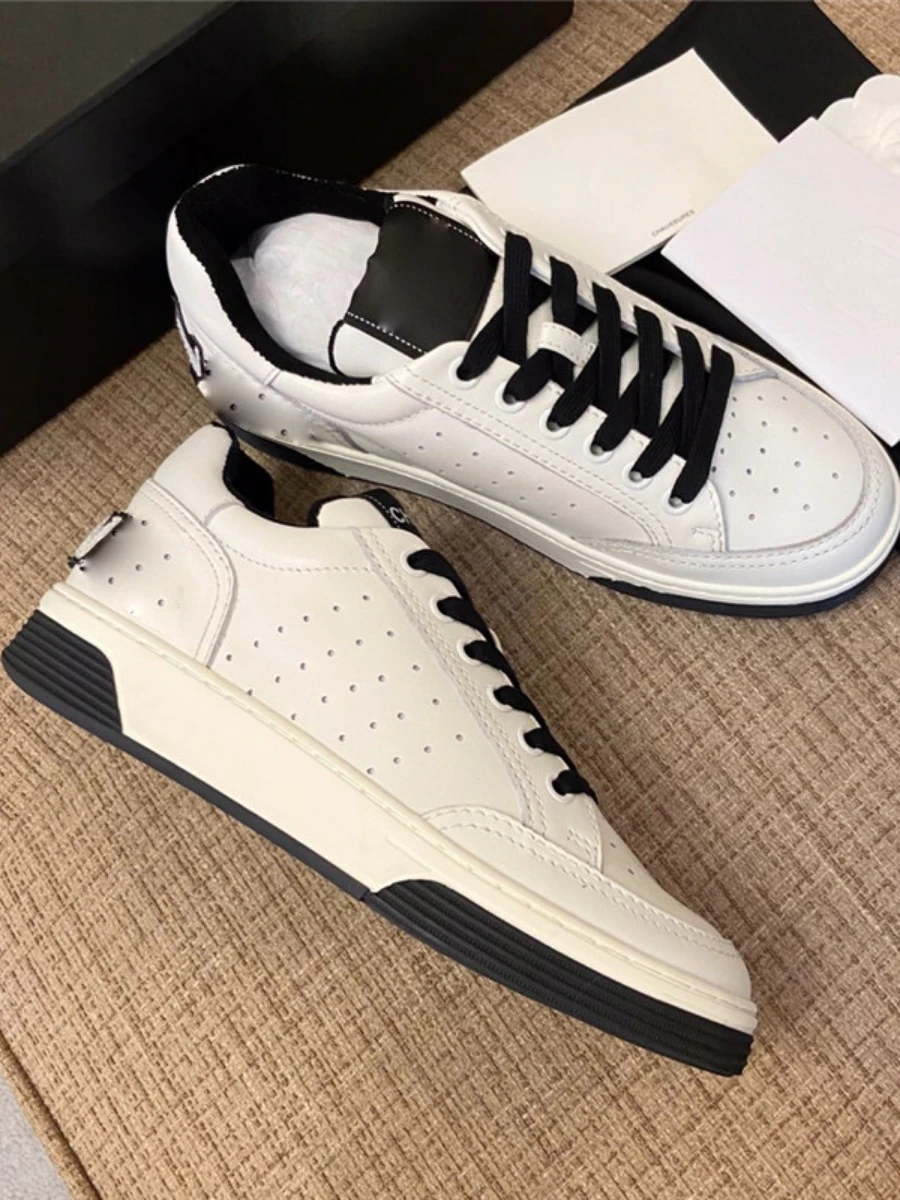 

European Station Letters Fluorescent Rainbow White Shoes Female 2021 Spring And Summer New Leather Color Matching Sneakers Flat