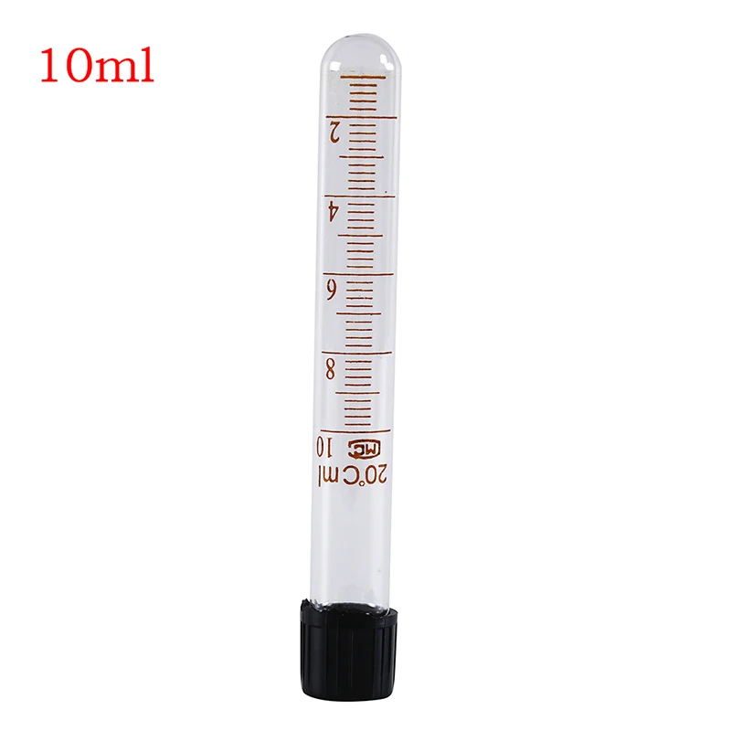 5 мл 10 15 20 шкала линия стеклянная пробирка круглое дно с винтовой крышкой для