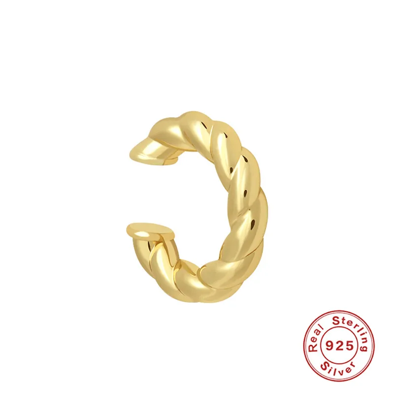 

MC 925 Sterling Silver Women Earrings Single S925 Twist Horn Ear Clip 2021 Trend Fashion Sweet Cute Lovly Girly Pendientes Plata