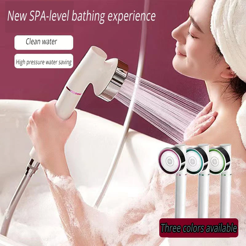 

Purification Filter Pressurized Nozzle Single Head Water Saving Rainfall Handheld Round SPA Shower Bathroom AccessoriesHead