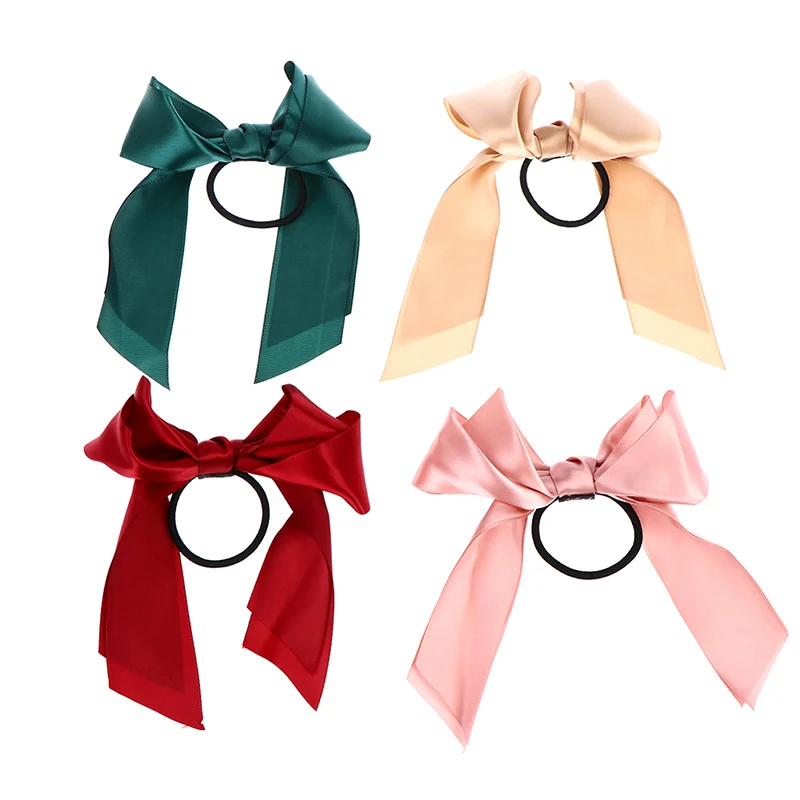 

Bow-Knot Elastic Hair Bands Accessories Fashion Hair Band Long Ribbon Bow Bowknot Ponytail Hair Band Girls Hair Band