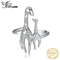 jewelrypalace cubic zirconia mother daughter giraffe 925 sterling silver adjustable open cuff wrap thumb finger rings for women