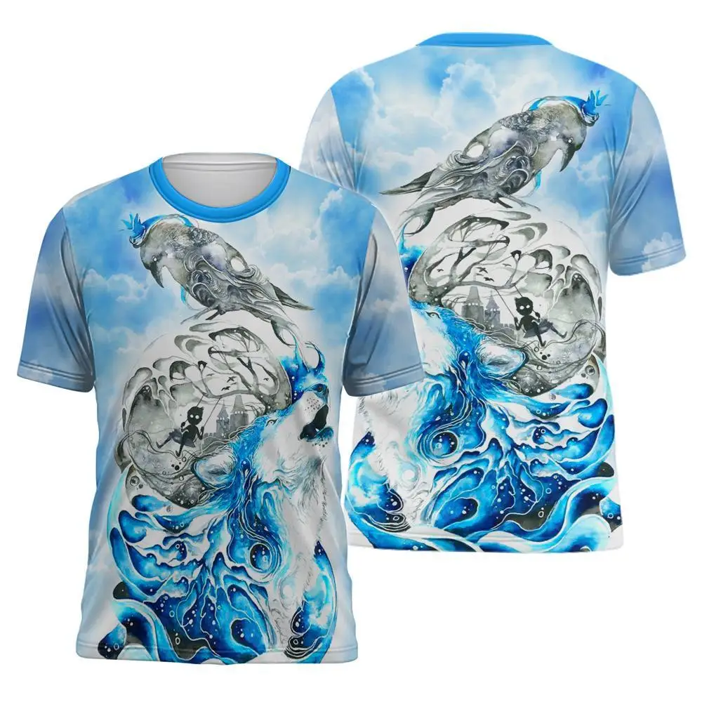 

Love Animals The wolf T-shirt for men Graphic Harajuku 3D Printed Unisex Animals Summer Cool Top Streetwear Tees Dropship