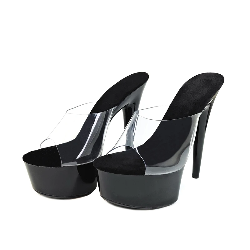 Leecabe 6 дюймовые блестящие черные женские сандалии на платформе босоножки для