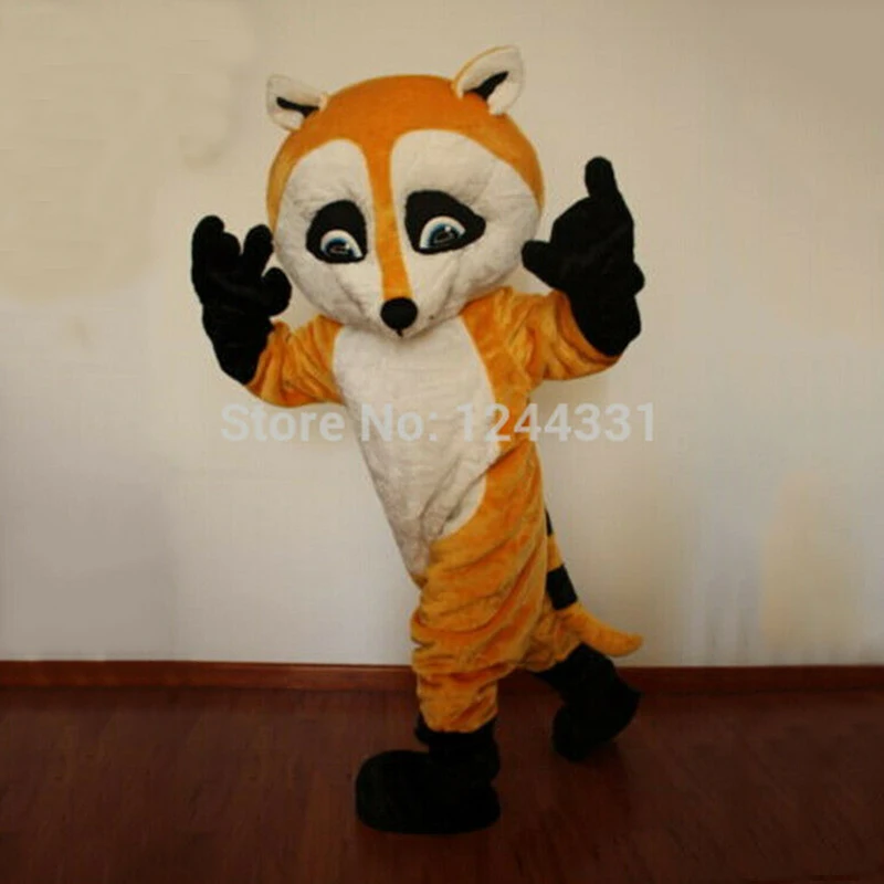 

Yellow Raccoon Mascot Costume Cute Plush Animal Cosplay Suit Halloween Christmas Carnival Adult Size Advertising Parade Suit