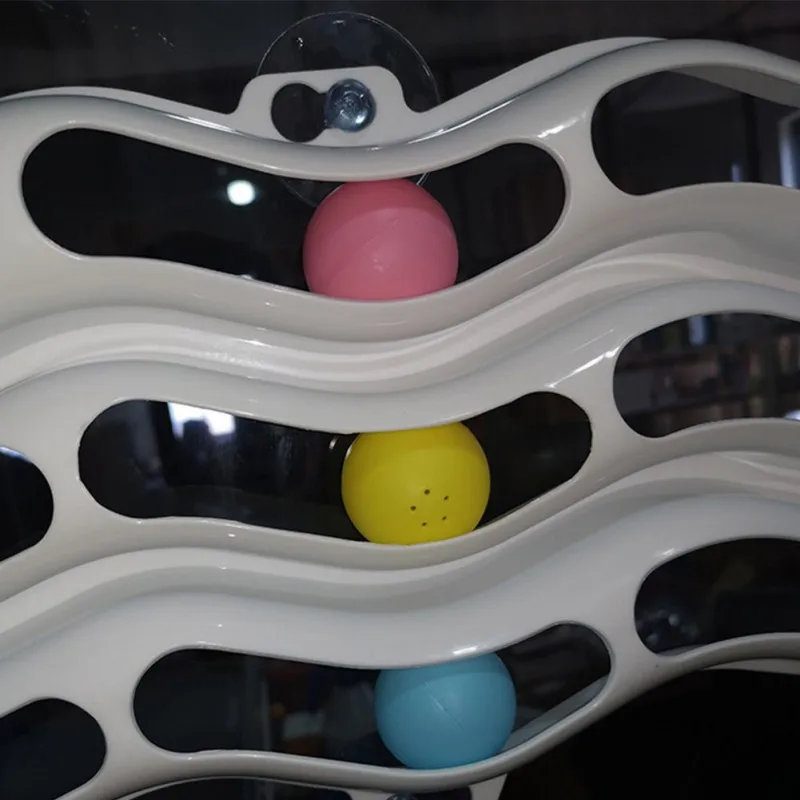 

Pet Cat New Idea Ball Toys Three-layer Window Sill Cat Toy With Sucker Cat Toys