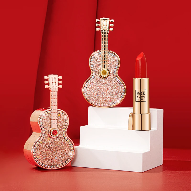 

New Velvet Matte Lipsticks Waterproof Long Lasting Non-Stick Cup Lipstick Small Guitar Shape Lip Tint Pen Cosmetic