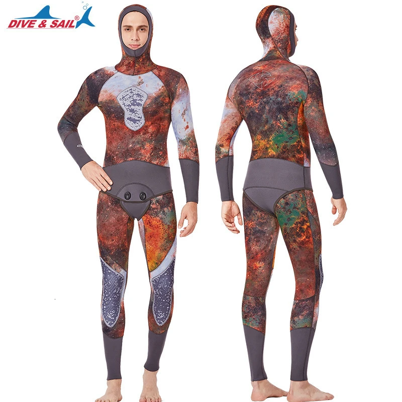 Неопреновый гидрокостюм с 3D принтом 3 мм унисекс 2 предмета купальники капюшоном
