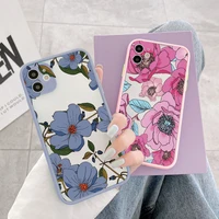 flower phone case for iphone 6s 7 8 plus se 2020 12 11 13 pro max x xr xs max hard bumper shockproof matte floral back cover