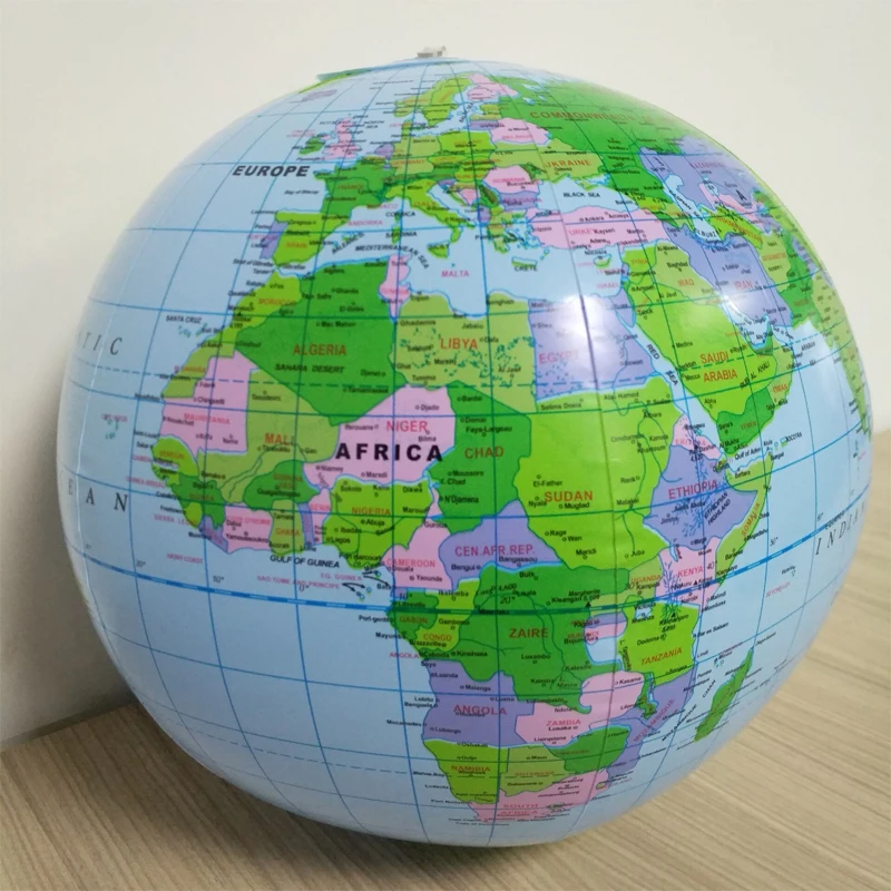 

1pcs 40CM Inflatable World Globe Map ball Squishy Toys Early Education Geography Toys Map Balloon Beach Ball Toy For Children