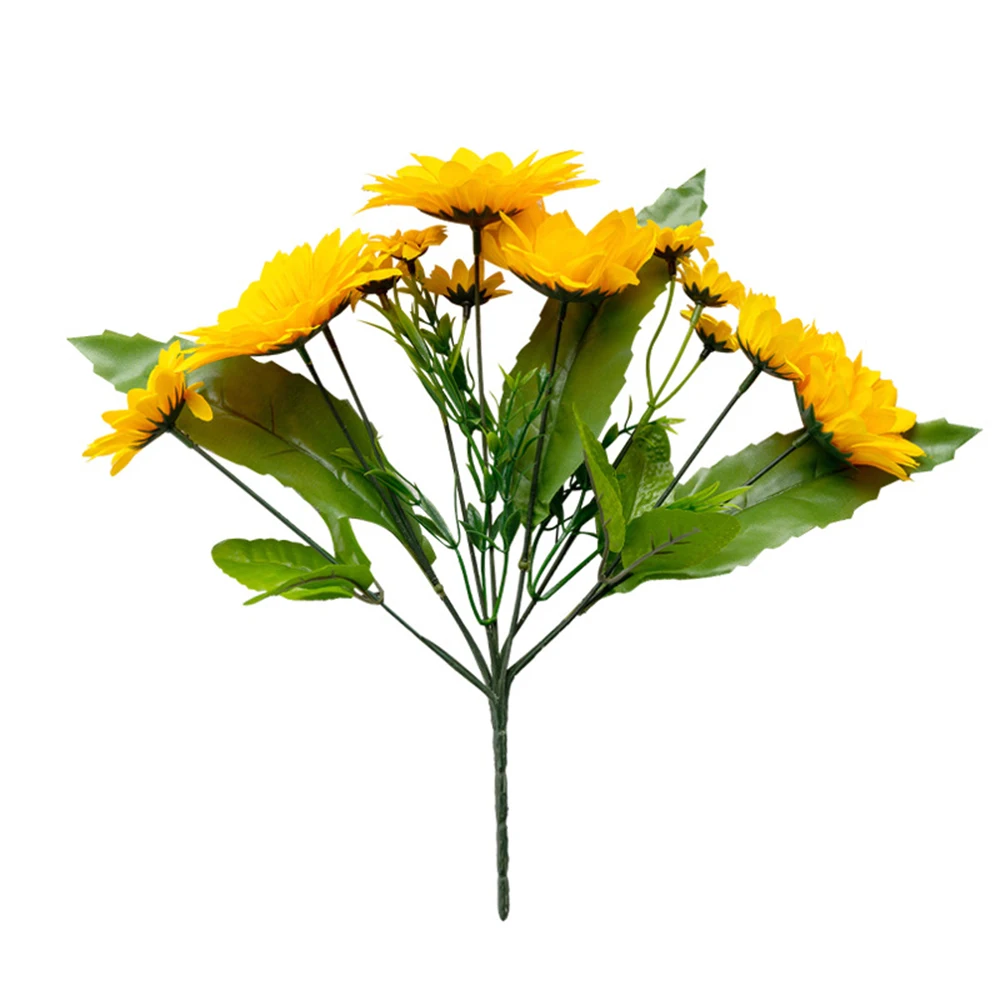 

Autumn Decoration 13Heads Yellow Sunflower Silk Artificial Flowers Bouquet For Home Decoration Office Party Garden Decor