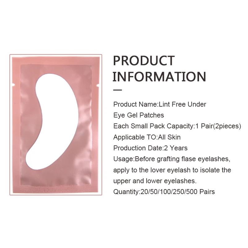 

50 Pairs Eye Pads Eyelash Patches for Building Eyelash Patches for Eyelash extension Under Paper Patches Lint free Stickers