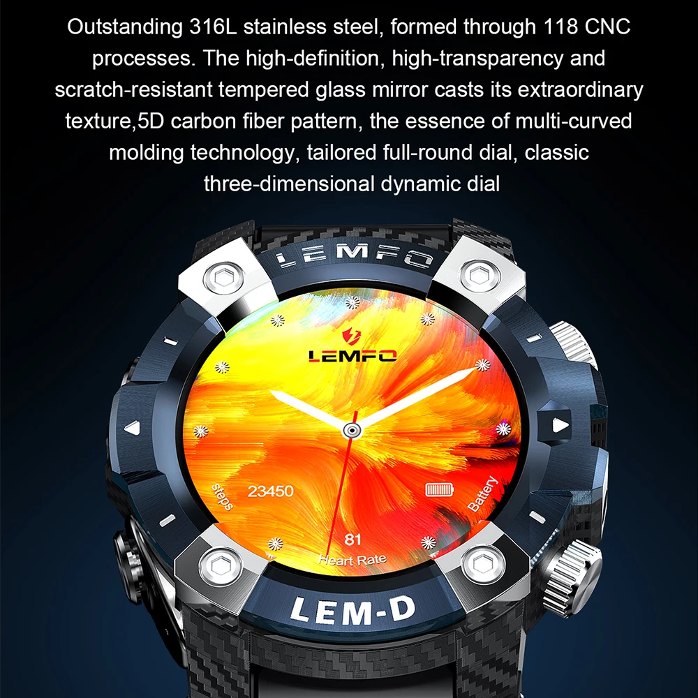 Смарт-часы LEMFO TWS Bluetooth 360*360 HD дисплей LEMD 2020 спортивные 2 в 1 аккумулятор 350 мАч