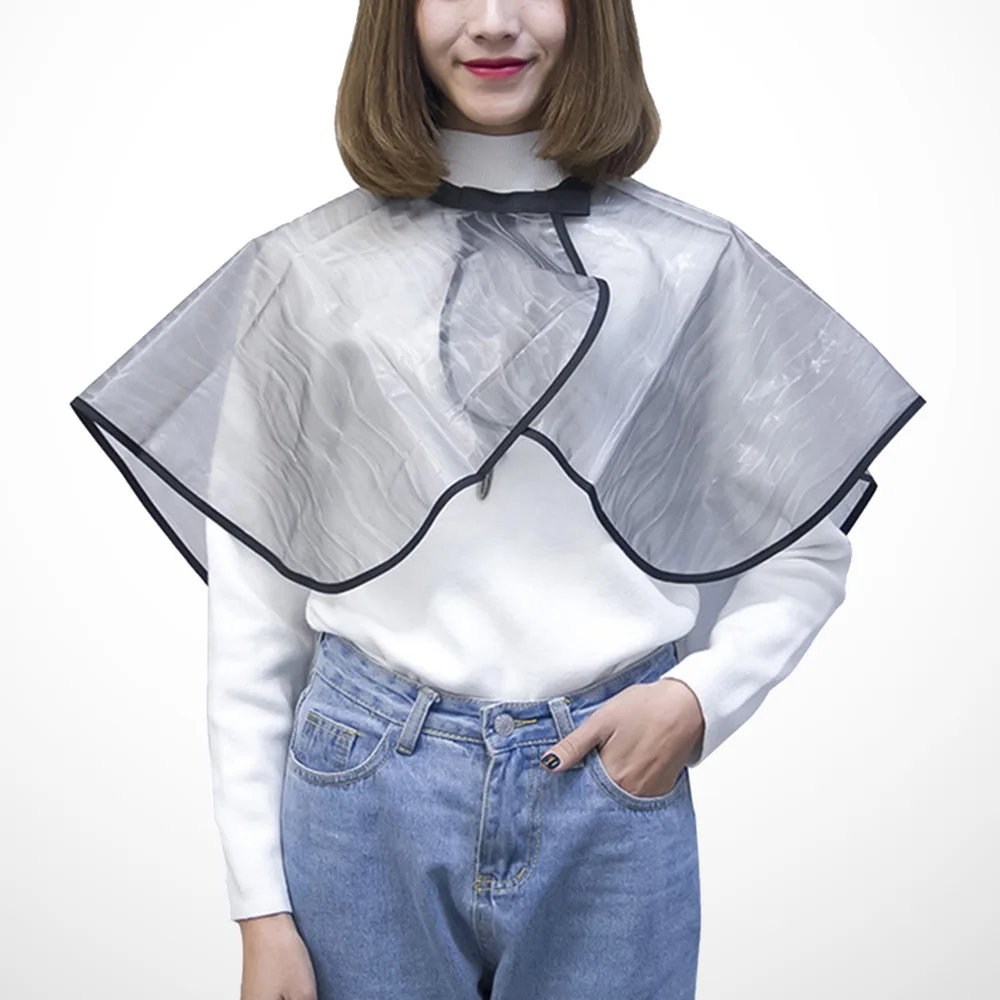 

Grey Short Style Hairdressing Cape Waterproof Hair Dye Shawl Reusable Smock Professional Salon Cloak DIY Supplies for Home Barbe
