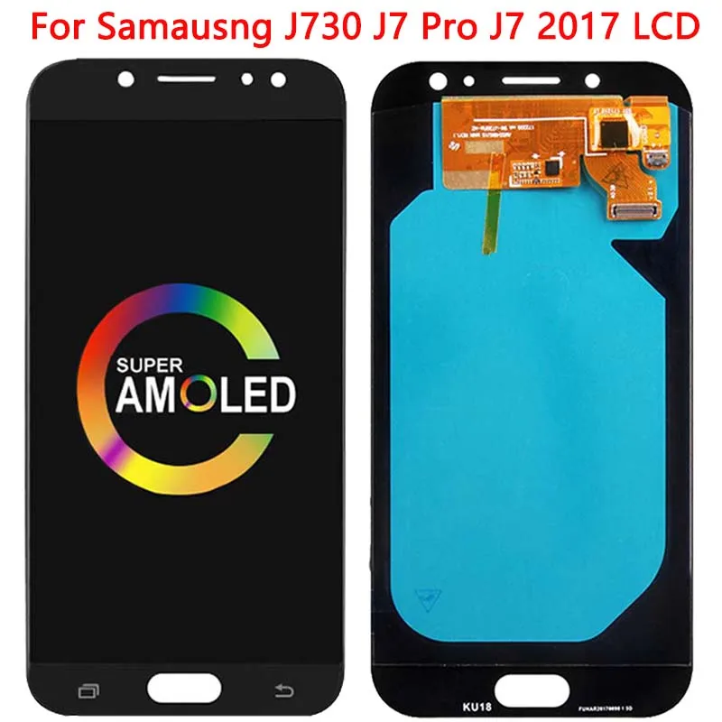 ЖК дисплей SUPER AMOLED J730 для Samsung J7 Pro 2017 с рамкой сенсорный экран дигитайзер в сборе