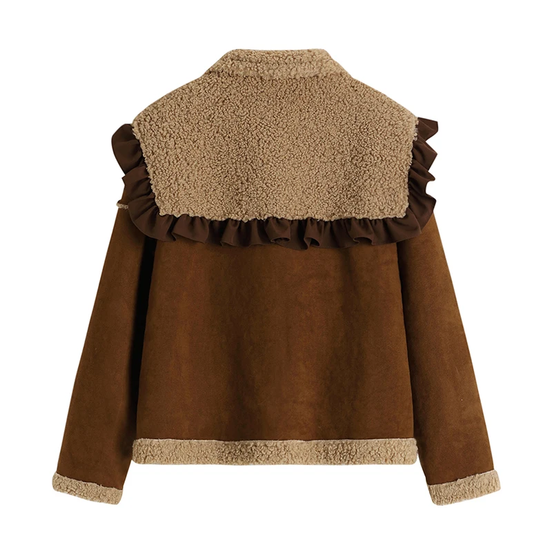 Женские винтажные замшевые меховые куртки с шалью однобортная куртка из овечьей