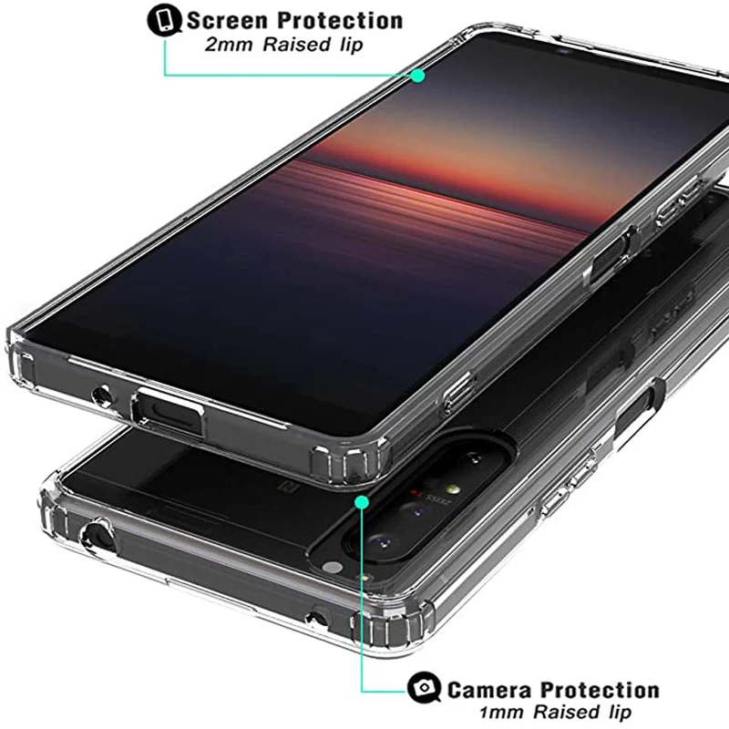 

Transparent Case For Sony Xperia 10 1 III 5 II Clear Xperia 10 XA2 Plus Sturdy Protective Phone Cover XA3 Ultra Shockproof Case