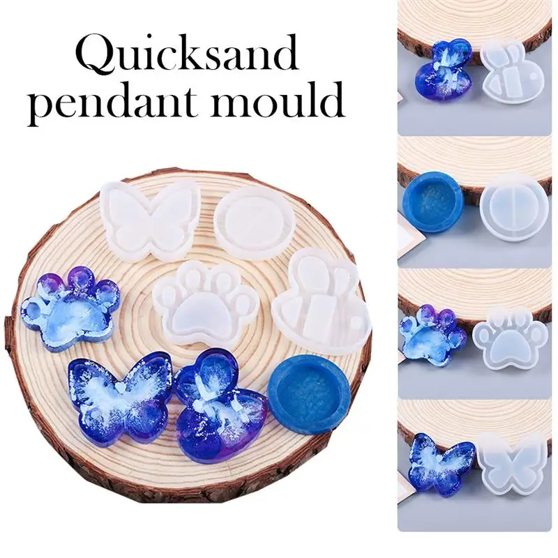 

Transparent Silicone Resin Mould Decorative Craft DIY Butterfly Bee Round Quicksand Mold Epoxy Resin Molds