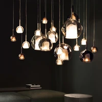 nordic creative bubble double glazed amber single pendant lamp e27 dining room bedroom diy deco led hanging lighting fixture