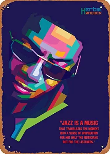 

Jazz Musician Herbie Hancock Plaque Poster Metal Tin Sign 8" x 12" Vintage Retro Wall Decor
