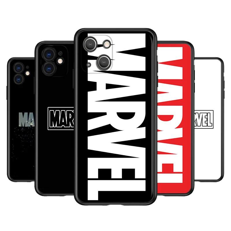 

Marvel Logo Silicone Cover For Apple IPhone 13 12 Mini 11 Pro XS MAX XR X 8 7 6S 6 Plus 5S SE Phone Case