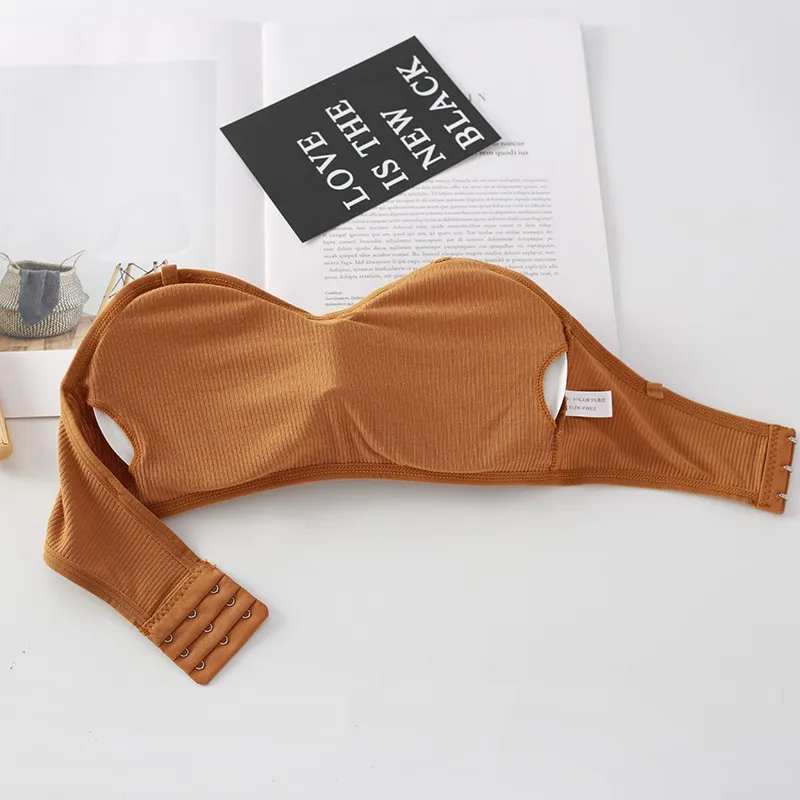 Женское Бесшовное нижнее белье с чашками пуш ап хлопковые топы трубы бюстгальтер