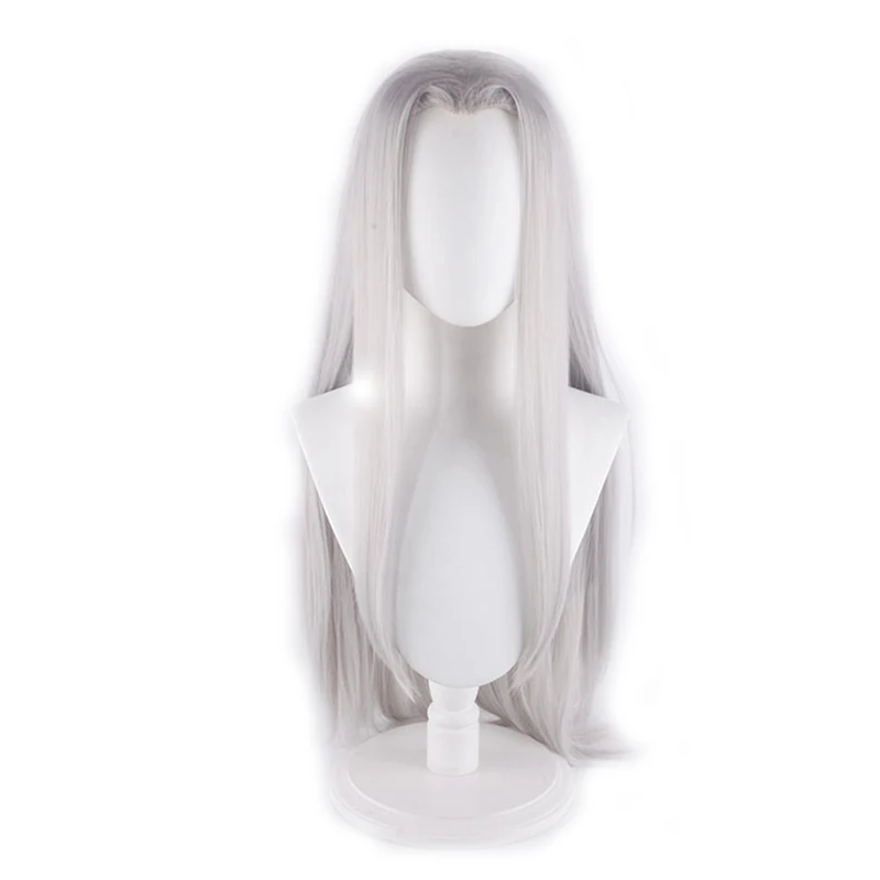 

Парик для косплея сефирмы Sephiroth Ff7, 100 см, Серебристые Длинные прямые волосы, парики для ролевых игр на Хэллоуин и Рождество, ремейк 7