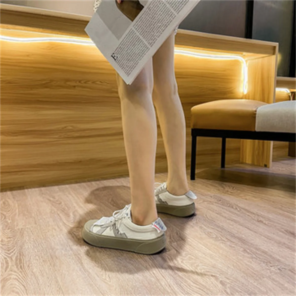 New spring autumn fashion canvas women's shoes lace-up thick-soled sports casual sneakers women