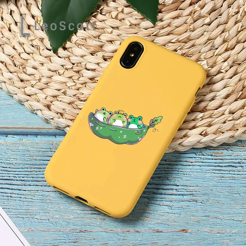 

Mint green Funny The Frog cute cartoon Phone Case Candy Color for iPhone 11 12 mini pro XS MAX 8 7 6 6S Plus X SE 2020 XR