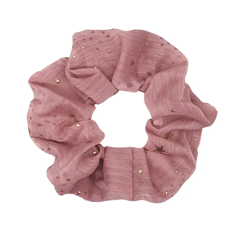 

Fashion Shiny Star Chiffon Hair Scrunchies Women Elastic Rubber Hair Bands Girl Hair Ties Ponytail Holder Ropes Hair Accessories
