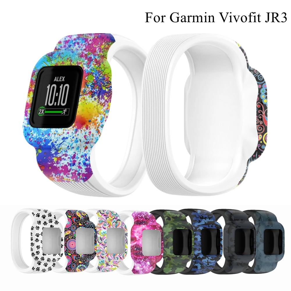 

Цветной силиконовый браслет для наручных часов Garmin Vivofit JR3 ремешок Спортивные замены без пряжки ремешок для наручных часов с чехол для GarminFit ...