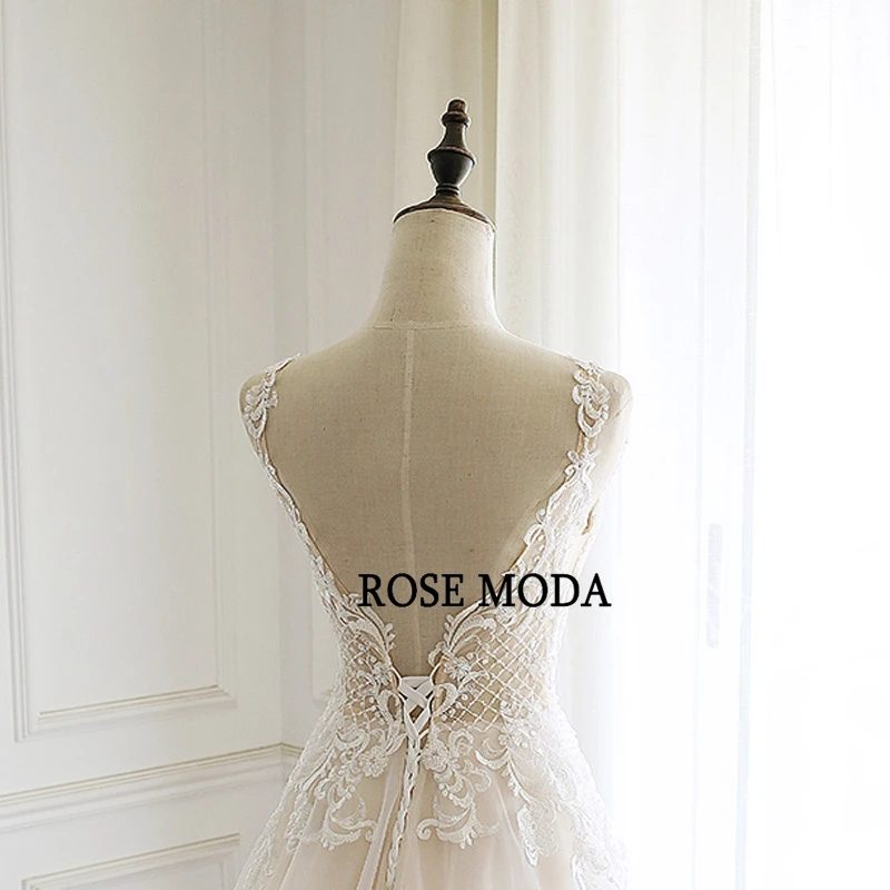 Rose Moda нежное кружевное свадебное платье в стиле бохо 2020 v-образный вырез на