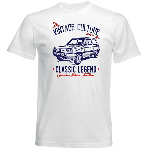 

VINTAGE ITALIAN CAR FIAT PANDA - NEW COTTON T-SHIRT