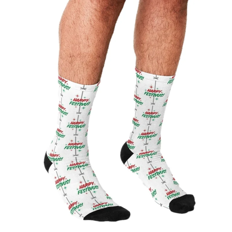 

Funny Men socks Happy Festivus to all Printed hip hop Men Happy Socks cute boys street style Crazy novelty Socks for men