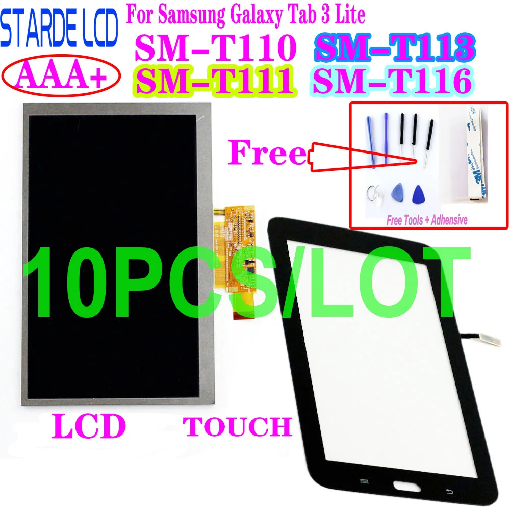 

Оптовая продажа, 7-дюймовый жк-дисплей для Samsung Galaxy Tab 3 Lite 10. 0 T110 SM-T110 LCD T111, жк-экран T113 T116, сенсорный экран с цифровым преобразователем