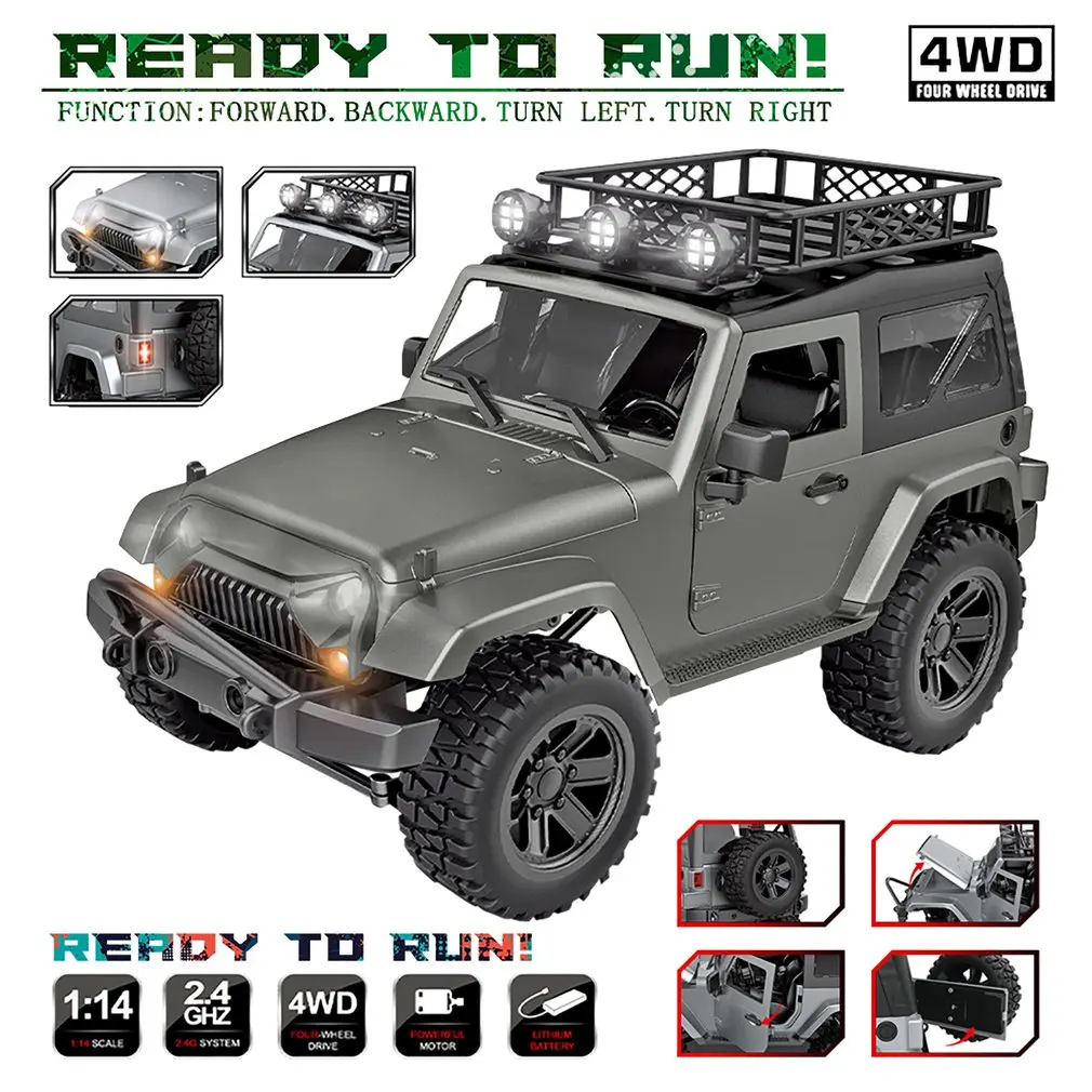 

1:14 F6 4WD RC Truck With Led Lights 2.4G Radio Remote Control Cars Buggy Off-Road Control Trucks Boys Toys for Children Gifts