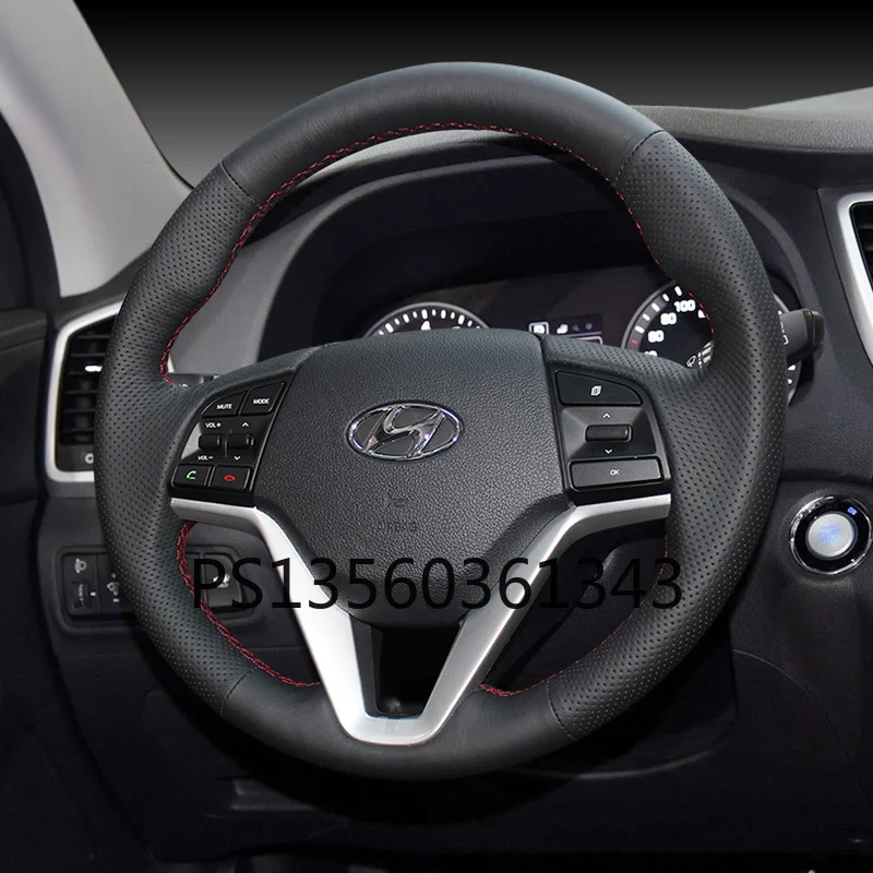 

DIY hand-stitched steering wheel cover fit for Hyundai Elantra Mistra Ix35 Tucson Vrena Ix25 Lafesta leather grip cover