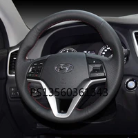 diy hand stitched steering wheel cover fit for hyundai elantra mistra ix35 tucson vrena ix25 lafesta leather grip cover
