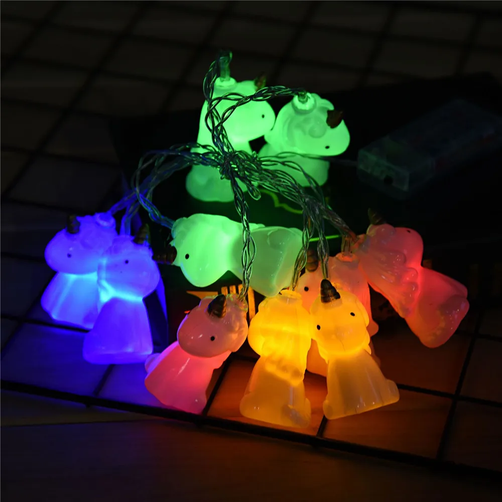 Рождественская елка украшения Единорог Снеговик светодиодный ная гирлянда огни