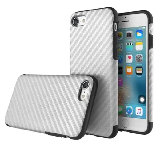 Чехол Rock из синтетического волокна для iPhone 7 Plus, мягкий чехол из углеродного волокна и ТПУ с магнитной задней крышкой, чехол для iPhone 7 с металлической пластиной, распродажа - Цвет: Silver