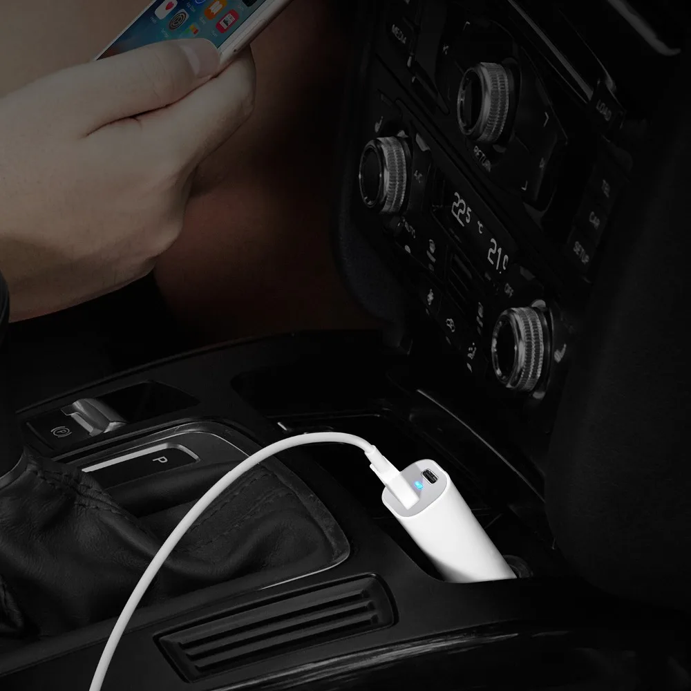 ESR Quick Charge 3,0& PD автомобильное зарядное устройство для смартфона/планшета с двумя портами type C и USB Быстрая Зарядка адаптер мини Usb Автомобильное зарядное устройство