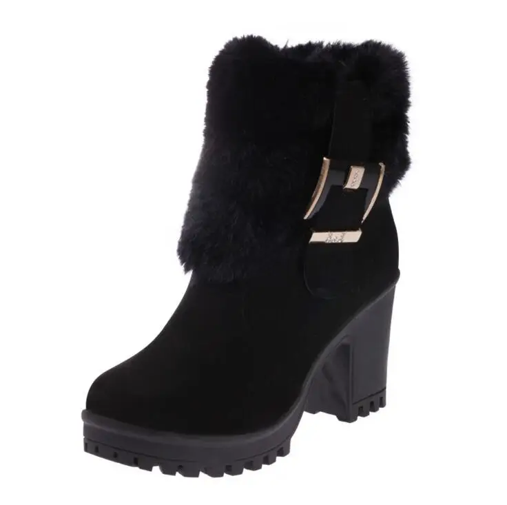 

Новые модные женские ботинки, зимние уличные теплые меховые ботинки, водонепроницаемые женские зимние ботинки, короткие ботинки на толстой...