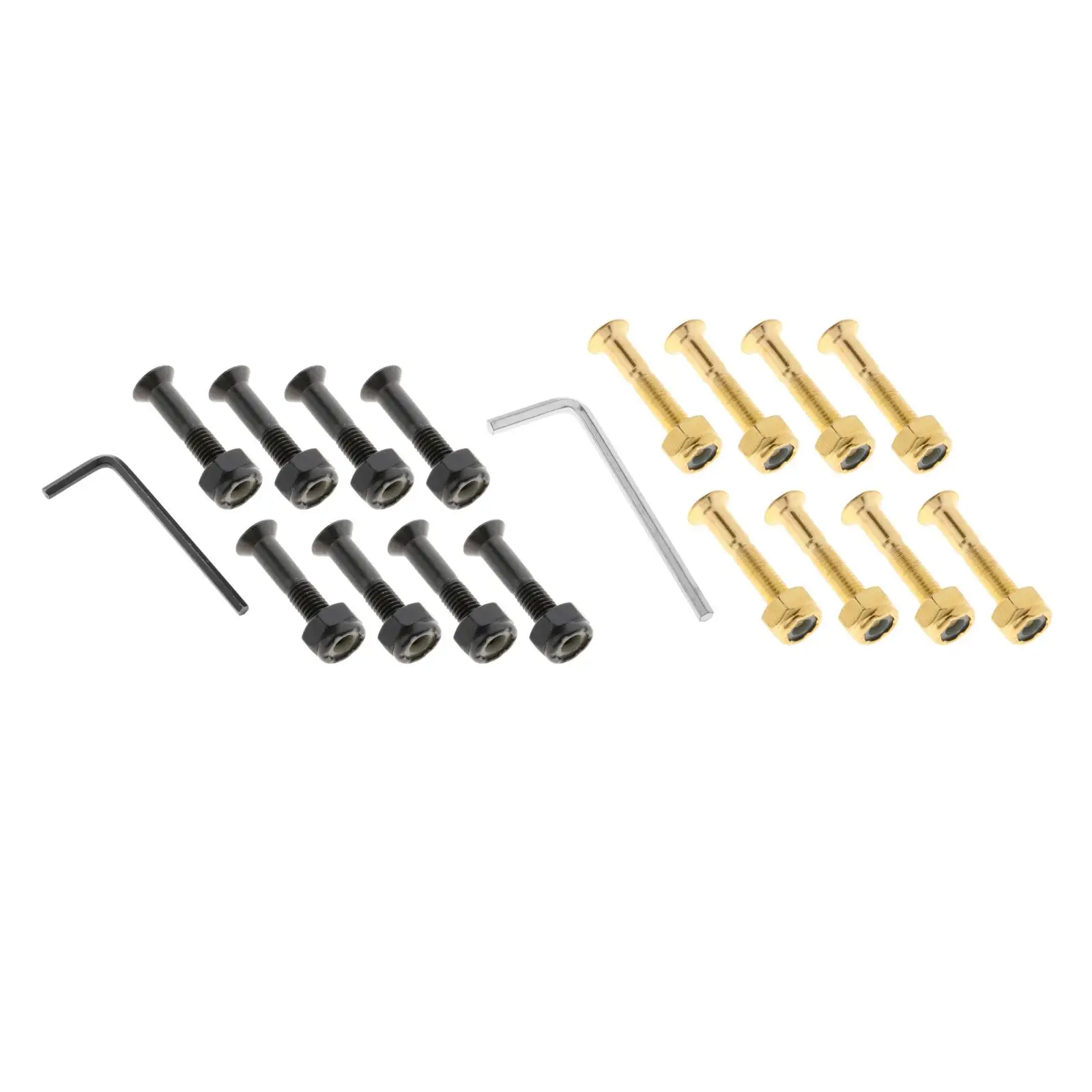 

1 Set Longboard Skateboard Wheel Repair Hardware Screws Nuts Bolts with Hex Key Wrench, 1''