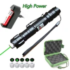 Мощная зеленая лазерная лампа с регулируемым фокусом, горящая зеленая лазерная указка 5000 нм, от 10000 до М, лазер серии 009