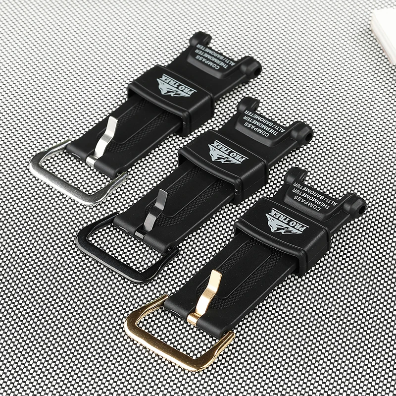 PRG-240 Watch Accessories 16mm Watch Band For PRG-240 Men'S Sports Waterproof Resin Watch Strap