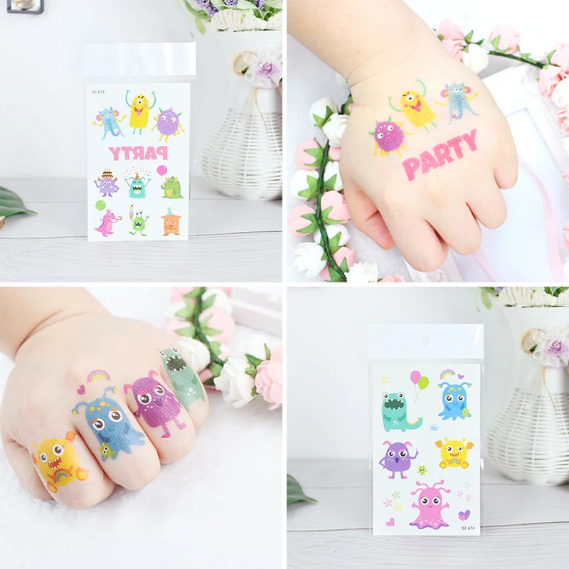 Водонепроницаемые детские наклейки с изображением маленького монстра атмосферы