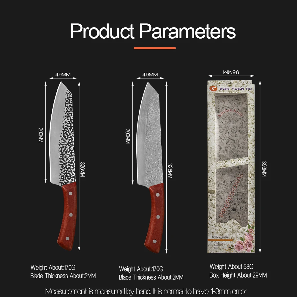 Кованый нож XYj Kiritsuke шеф повар 8 дюймов накири ручной работы инструмент для охоты